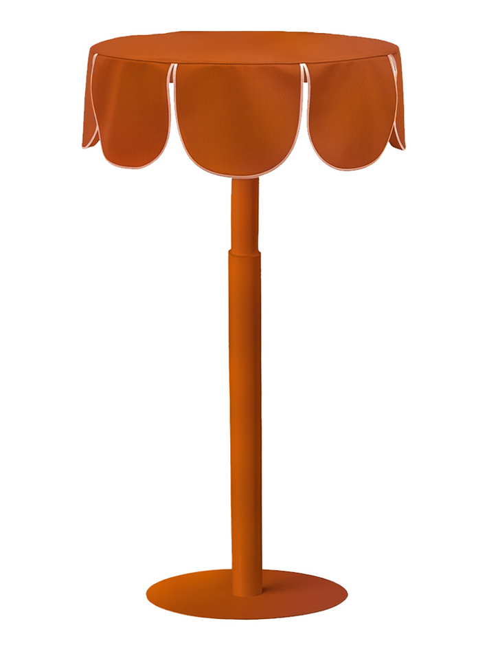 Стол "Да,капитан" Твист Круглый, тыквенный тарт + Терракотовый, велюр 